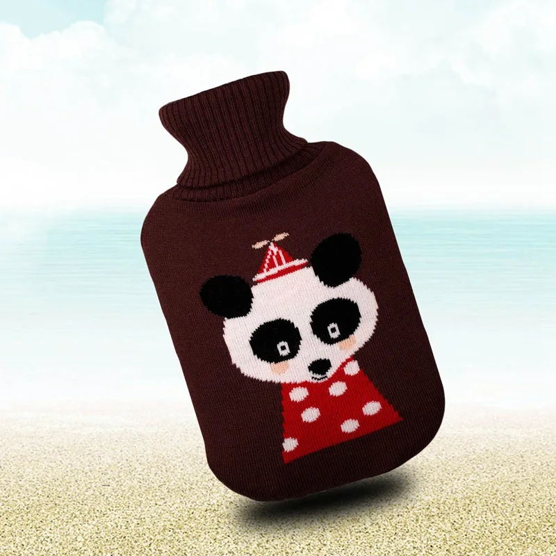 Вязаный защитный чехол для большой грелки на 2 литра из ПВХ-материала, предотвращающий ожоги, с подогревом рук, 16 цветов.