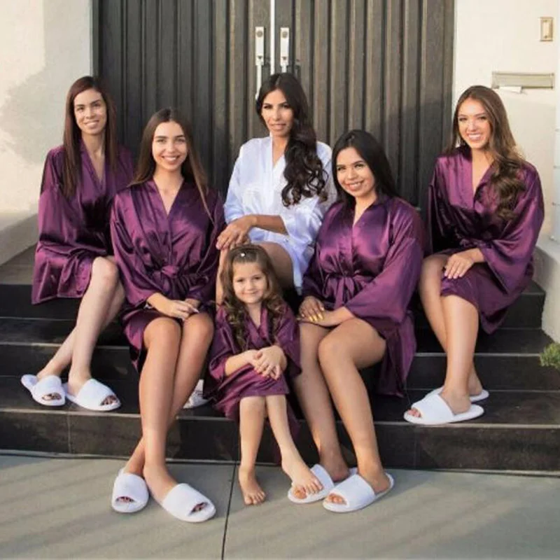 Халат для девочек на день рождения атласная пижама халат пижамы подарки