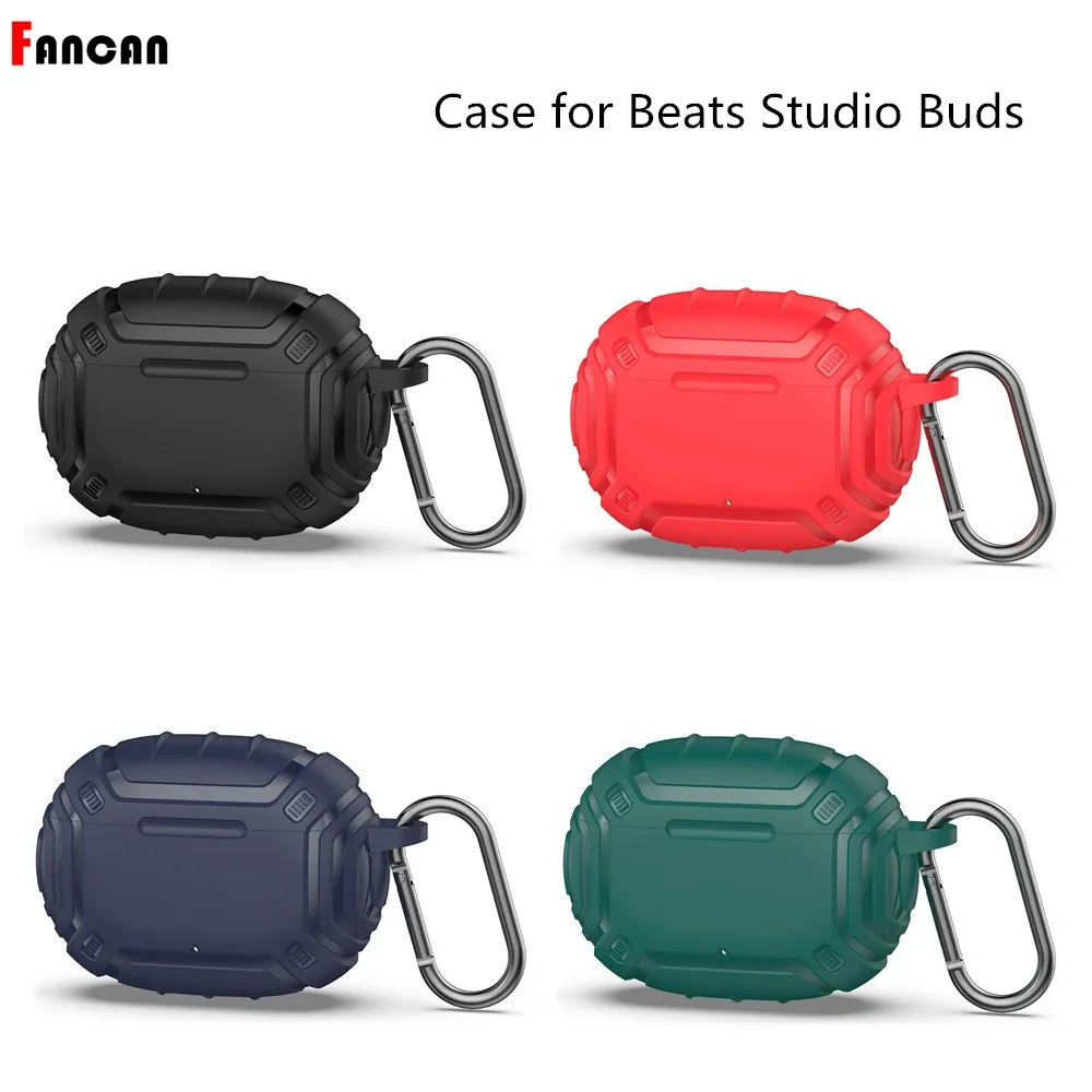 Роскошный чехол для наушников Beats Studio Buds с крючком Новый противоударный из ТПУ