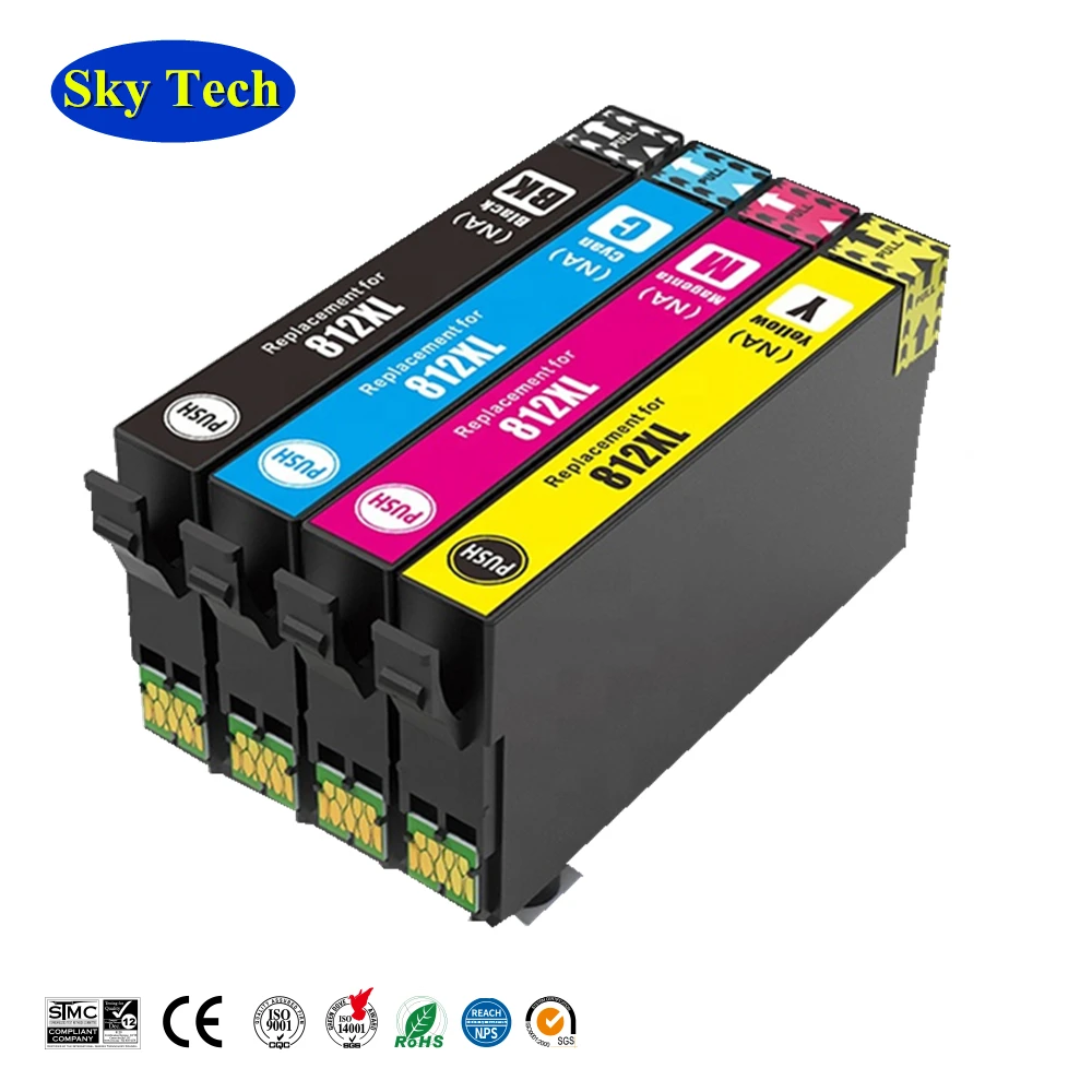 T812 XL Compatible ink cartridge 812XL T812 Printer Ink Cartridge T812 for Epson WF EC-C7000 WF-7820 WF-7830 WF-7840. NA/AU.