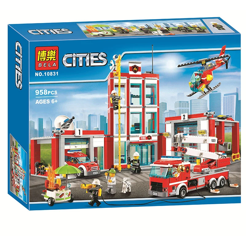 Для Lepins City Series 60216 60215 60212 60110 городская пожарная команда модель пожарной станции
