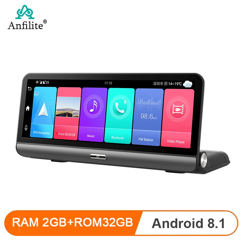 Автомобильный видеорегистратор Anfilite 4G Android 8 1 7 84 дюйма GPS навигатор Bluetooth ADAS FHD