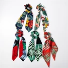 Резинка для волос женская с принтом, эластичная резинка для волос с бантом для девочек, аксессуары для волос