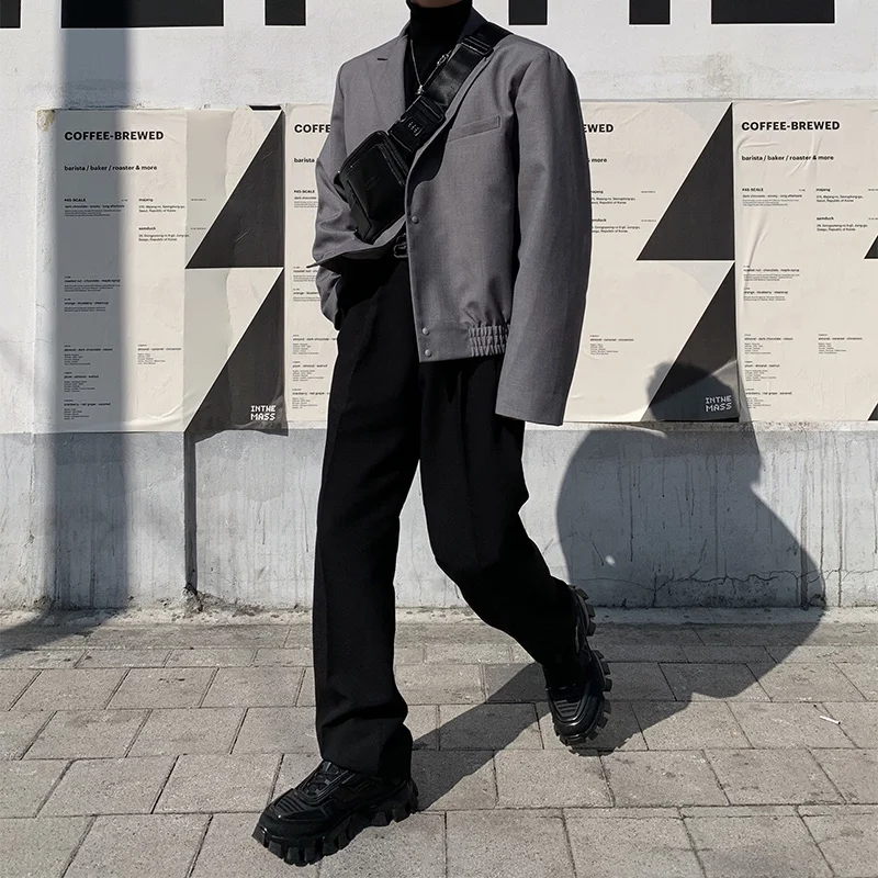 Мужская винтажная уличная одежда повседневный короткий пиджак верхняя