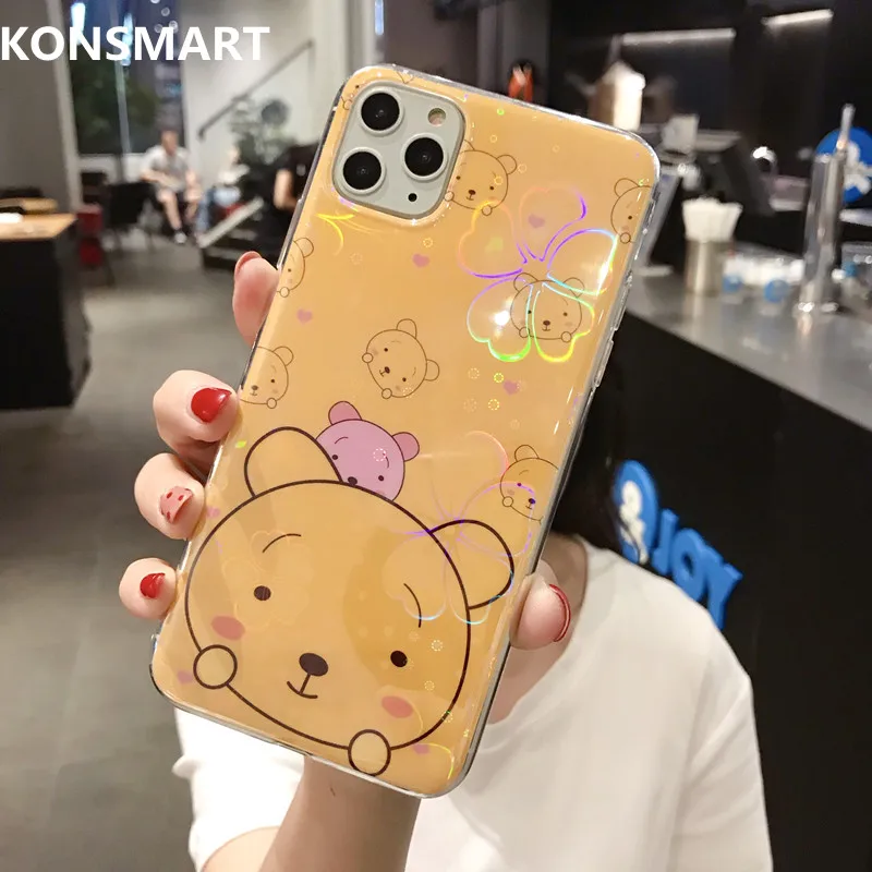 Чехол для Xiaomi Mi Note 10 Блестящий цветной мультяшный милый чехол с медведем CC9 Pro