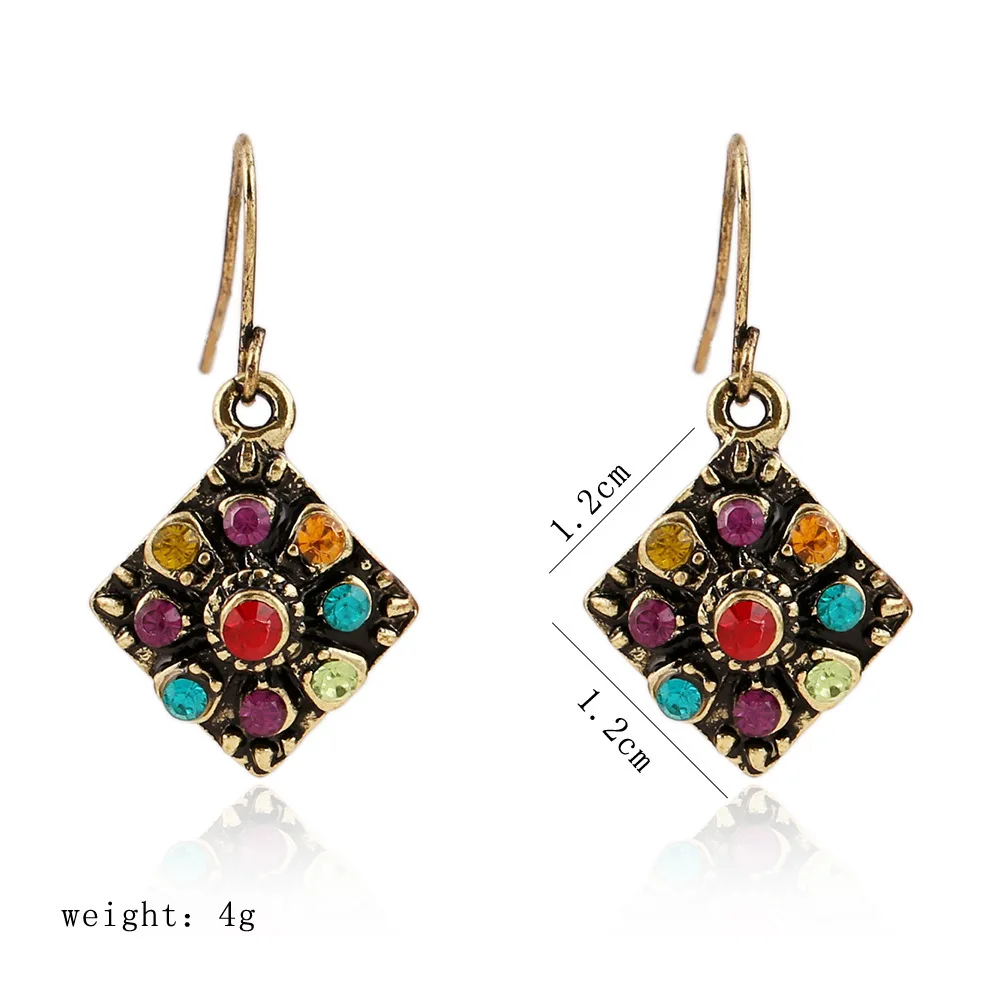 Женские Винтажные висячие серьги Длинные металлические разных цветов в богемном