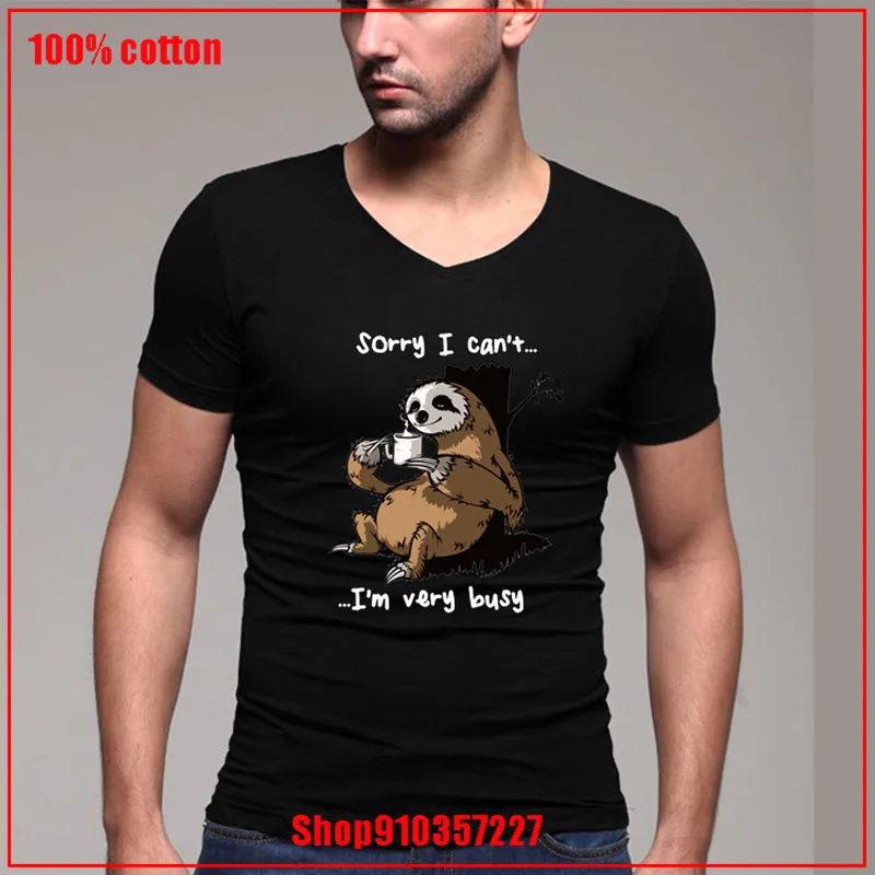 Ленивый Ленивец сумасшедшая футболка с изображением животного города кофе сна