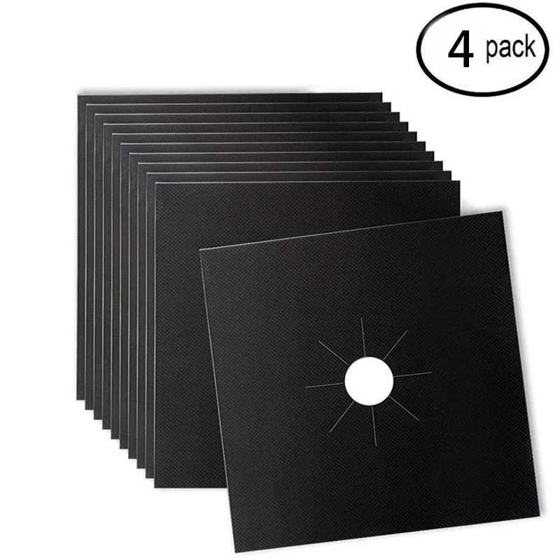 

4pcs Gas Stove Protector Gas Stove Cooker Cover Liner Clean Mat Kitchen Gas Stove Stovetop Burner Protector Kitchen Accessories