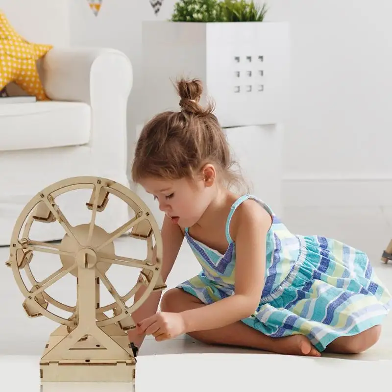 3D DIY Электрический Ремесло Колесо обозрения головоломки деревянные модели
