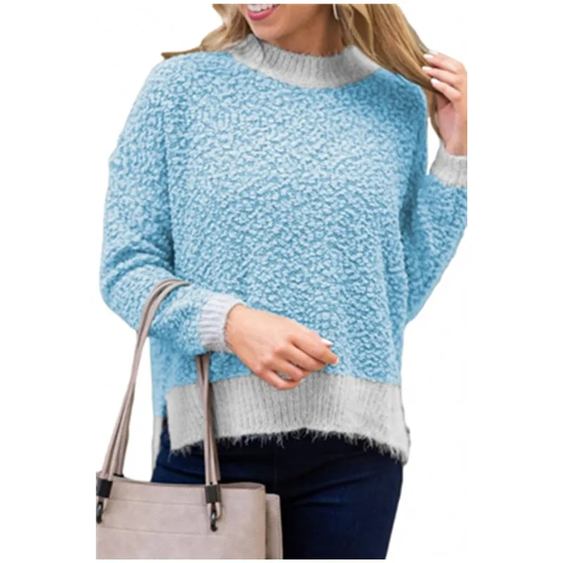 Осенняя рубашка с длинными рукавами для женщин пуловер Футболка круглым вырезом