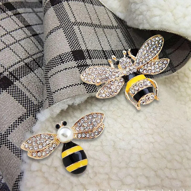 Изысканный пчелы с украшением в виде кристаллов брошь Пчелой застежкой бюретка