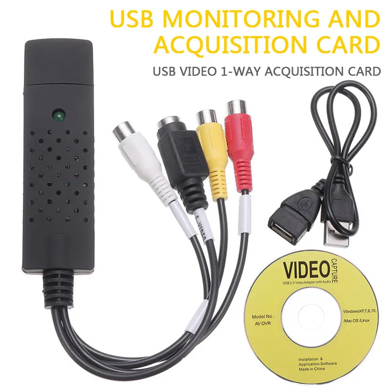 

USB 2.0 TV Video Audio VHS to DVD HDD Converter Capture Card Adapter Kit for PC Laptop