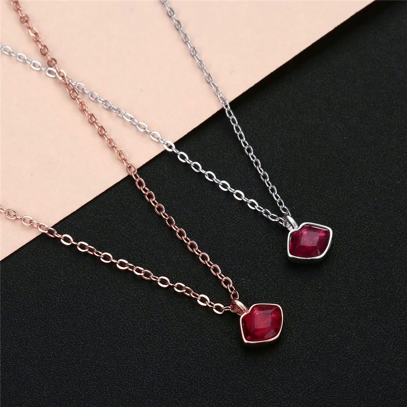 QIMING крошечное розовое золото сексуальное красное ожерелье с губами для женщин