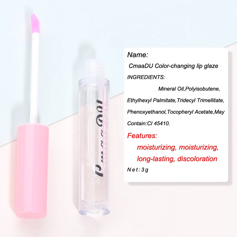 CmaaDU Lip Serum Liquid Gloss Moisturizer Nutritious Lipstick Transparent Color Changing Tint Waterproof Cosmetics TSLM1 |