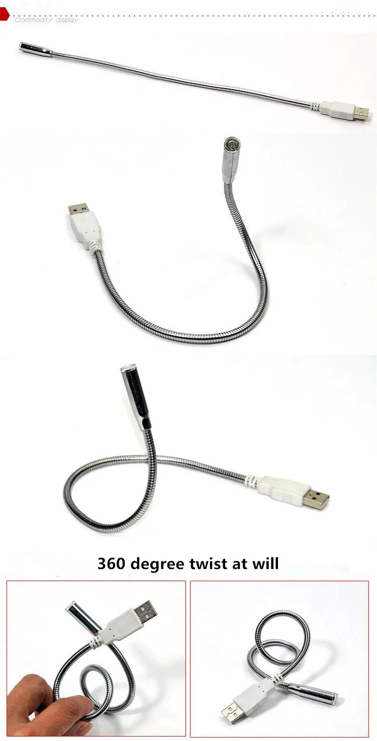 Мини USB СВЕТОДИОДНЫЙ светильник гибкий для ПК ноутбук Яркий Белый USB энергосберегающий подарок ночник для чтения