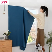 yanyangtian velcro linen curtains for bedroom living room hall blackout tulle curtains opaque curtain with thermal insulation