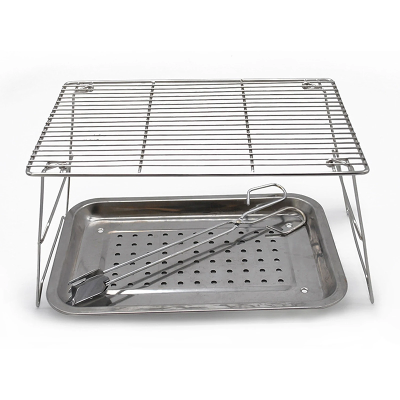 

Portable Camping Grill Folding Mini Stainless Steel Barbeque Grill for Backpacking Backyards L66