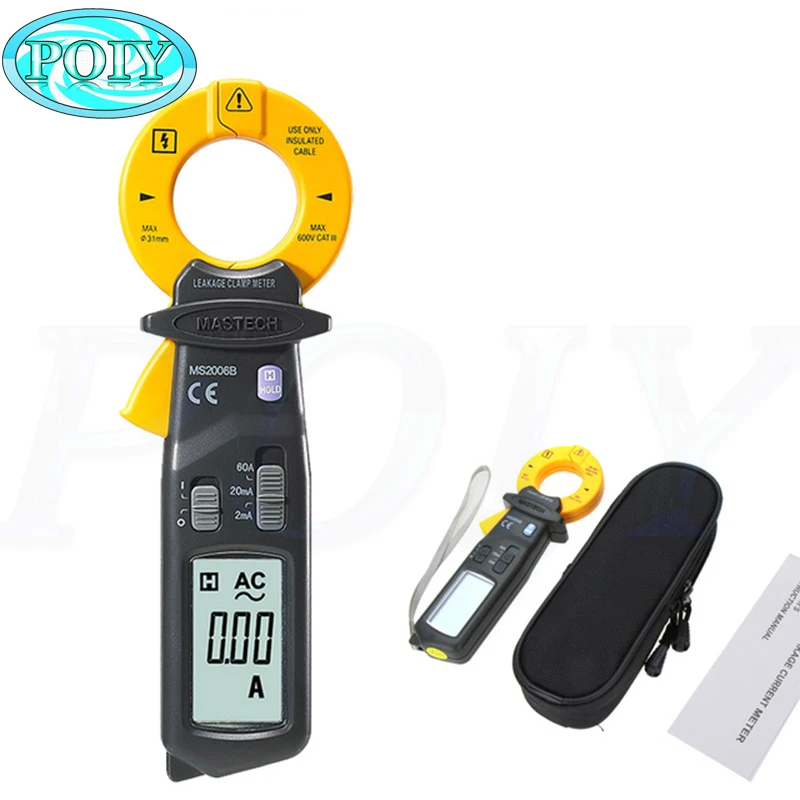 MASTECH MS2006B Высокая чувствительность переменного тока Токоизмерительные клещи, мультиметр 1999 отсчетов, хранение данных pinza amperimetrica