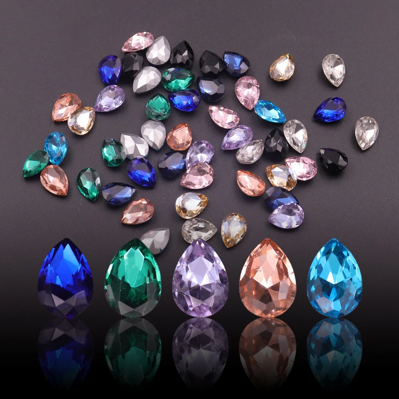 10 шт. Кристальные Стразы для ногтей бриллианты дизайн капли Пришивные в маркизе