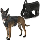 Военная Униформа собака Тактический жгут тренировка собаки домашних животных жилет металлической пряжкой Пособия по немецкому языку пастырь K9 со шлейкой для собак, поводок для маленькой большой собаки