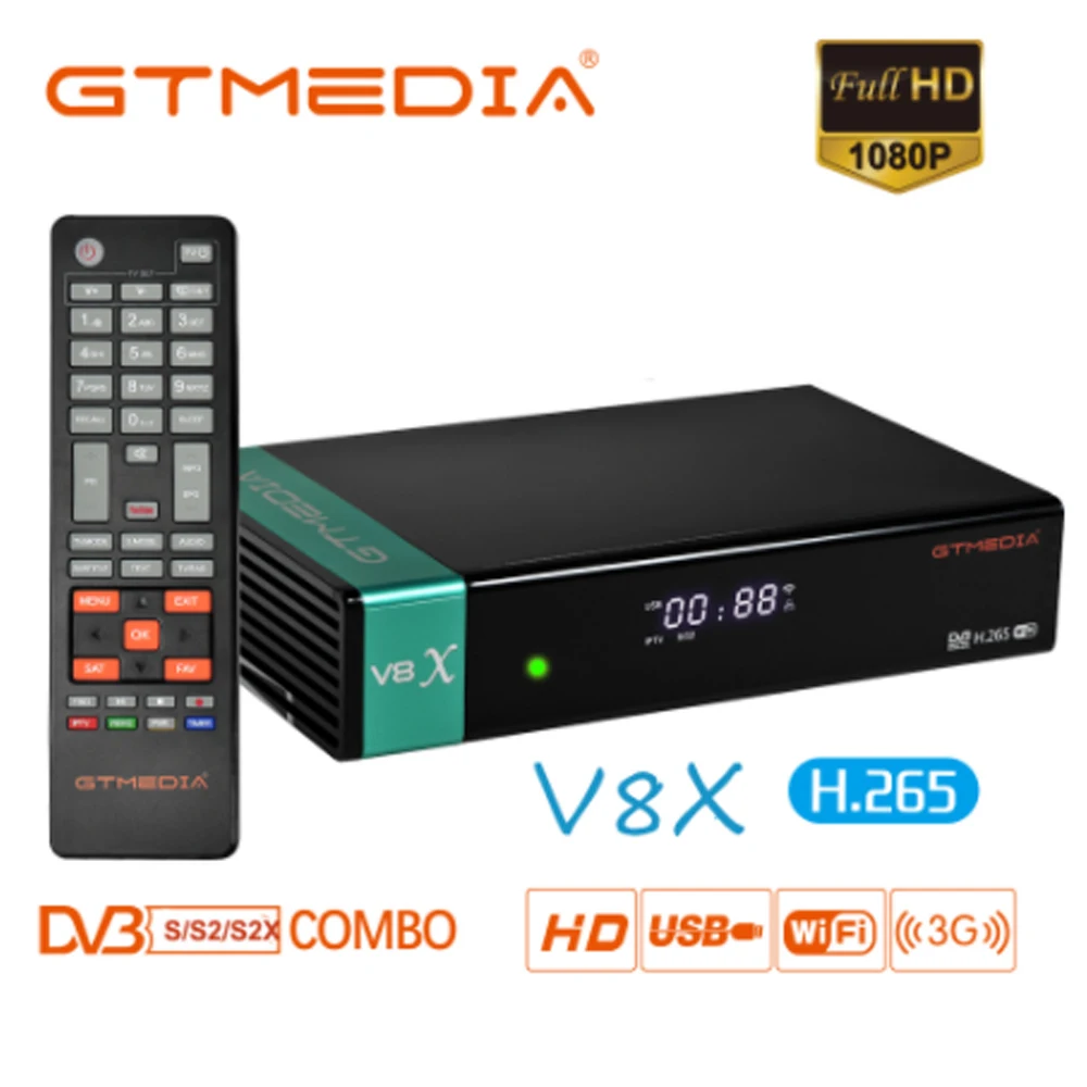 Новое поступление Gtmedia V8X обновление GTMEDIA V8 NOVA DVB S/S2/S2X SCART + CA спутниковый приемник