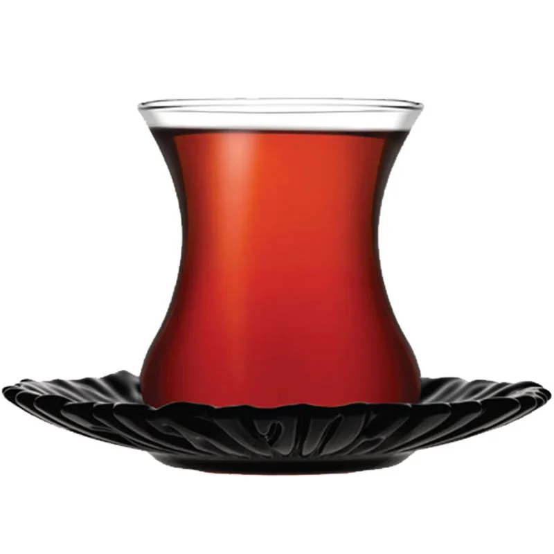 Стеклянная кофейная чашка в турецком стиле черная чайная для воды Мужская