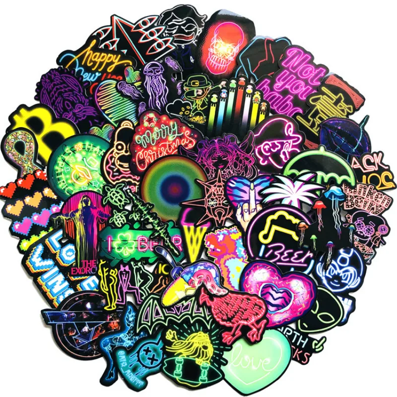 70 шт. неоновый светильник наклейки подарки игрушки для детей аниме животные