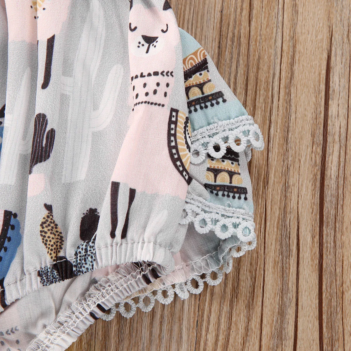 

0-24M Cartoon Newborn Infant Baby Girls Bodysuit Summer Ruffles Jumpsuit Overalls Baby Clothes