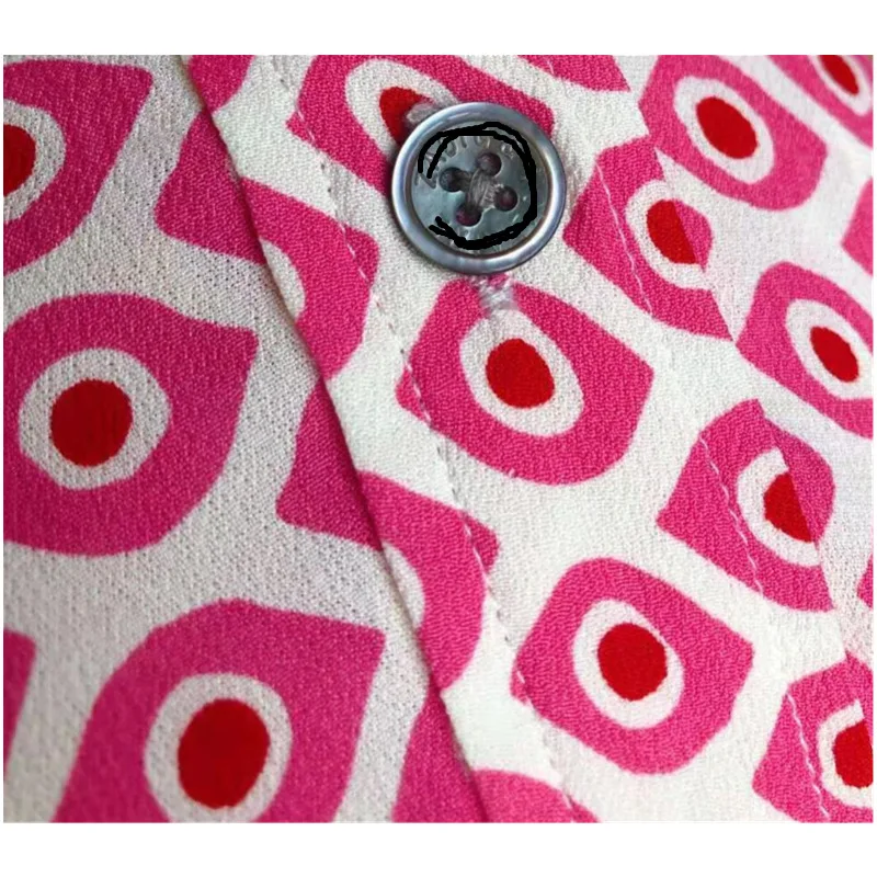 

2021 new cartoon eyes print retro doll collar loose shirt