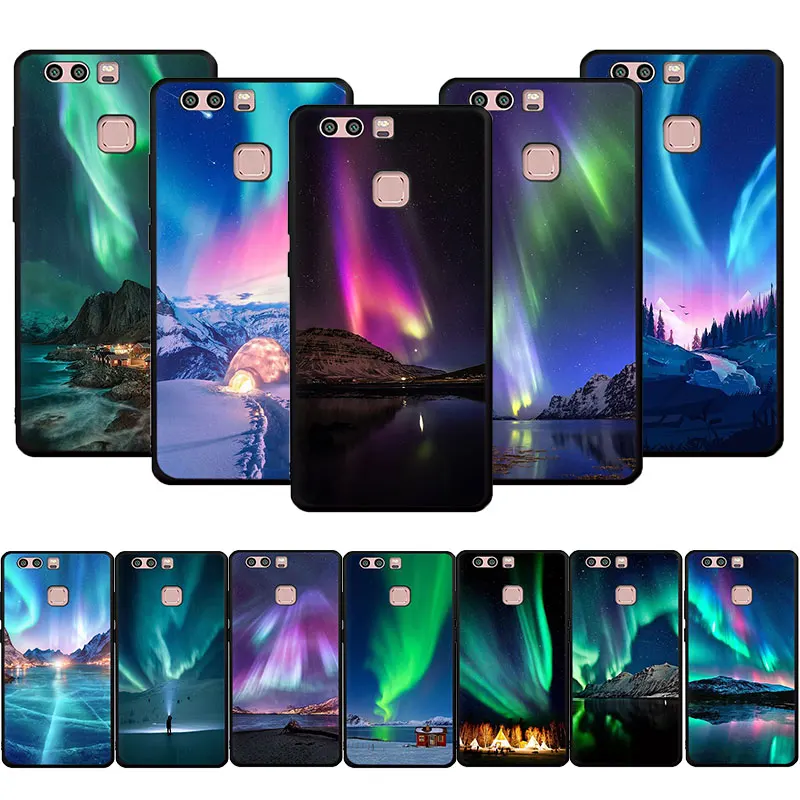 Мягкий чехол для телефона с северным светом неба Huawei P9 P10 P20 30 P40 Pro Max P Lite smart Z Plus