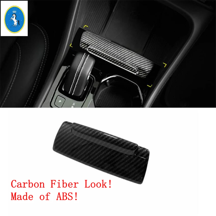 Yimaautotrim авто аксессуары пепельница коробка для хранения сигарет панель Крышка отделка Подходит для VOLVO XC40- ABS углеродного волокна вид