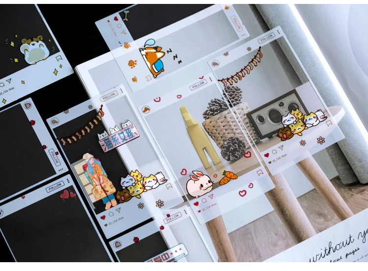 8 упак./лот mu Yu серии креативное Украшение DIY memo pad ПЭТ наклейки