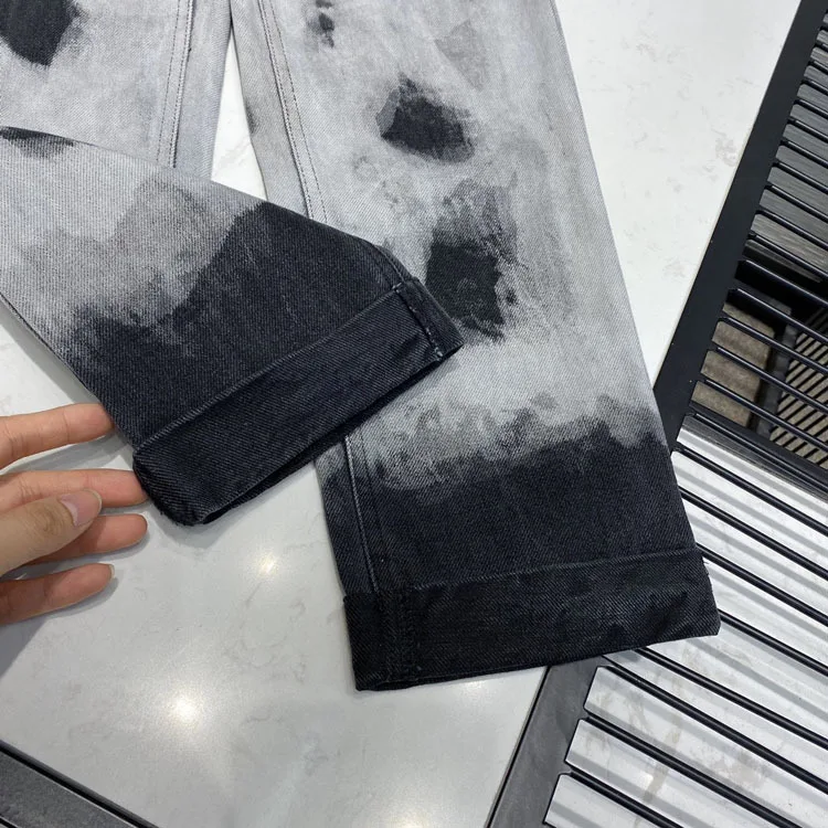 2020 New Spring&summer  Casual   Cotton  Tie Dye  Straight Women Jeans