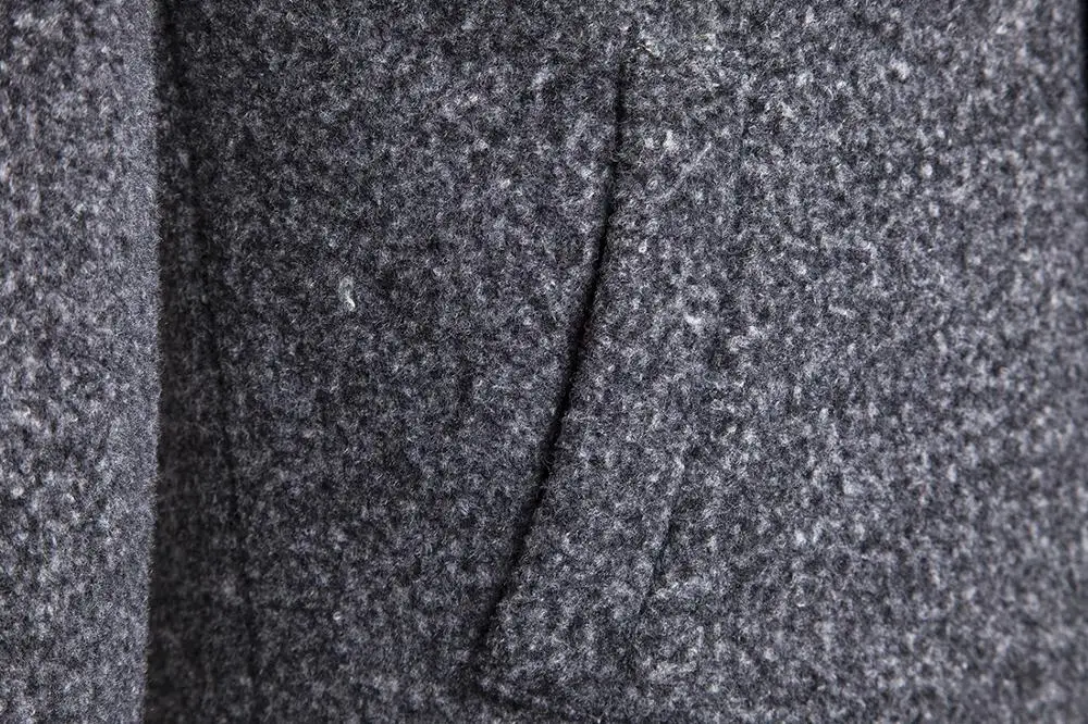 Зимнее шерстяное пальто 2019 мужское Новое повседневное Однотонное полупальто |