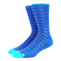 mens happy funny blue broken strips long socks