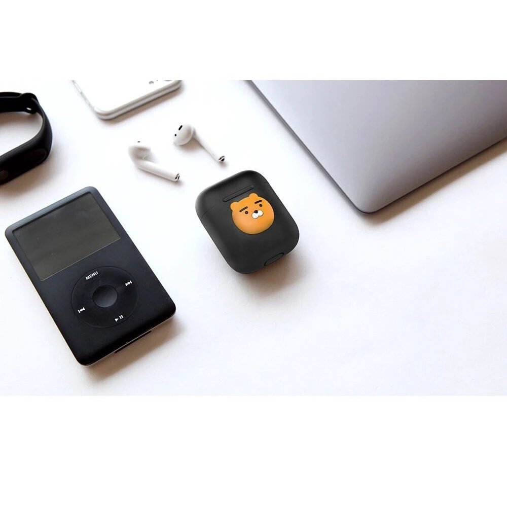 Силиконовый Bluetooth беспроводной чехол для наушников AirPods Kakao защитный мультяшная