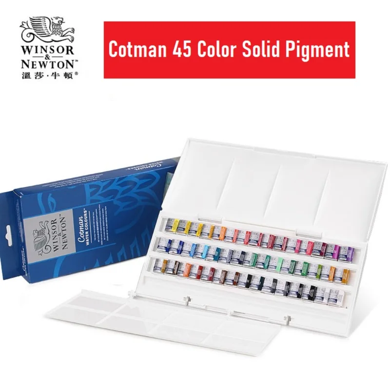Winsor & Newton Cotman одноцветные эскизы для воды 45 цветов портативный набор половинчатых