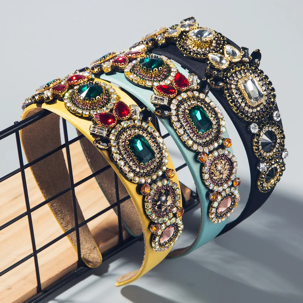 

Обруч для волос Женский, с кристаллами, разноцветный, блестящий, со стразами