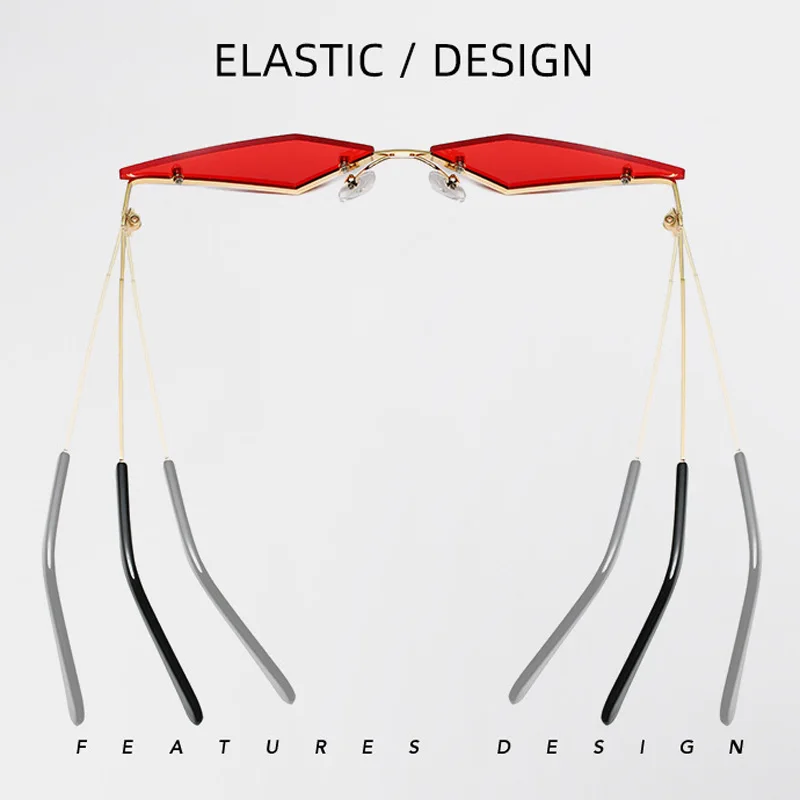 

Zilead Punk Sunglasses Irregular Picture Frame Color Lenses Silicone Soft Nose Pad Characteristic Fashion Comfortable For Unisex