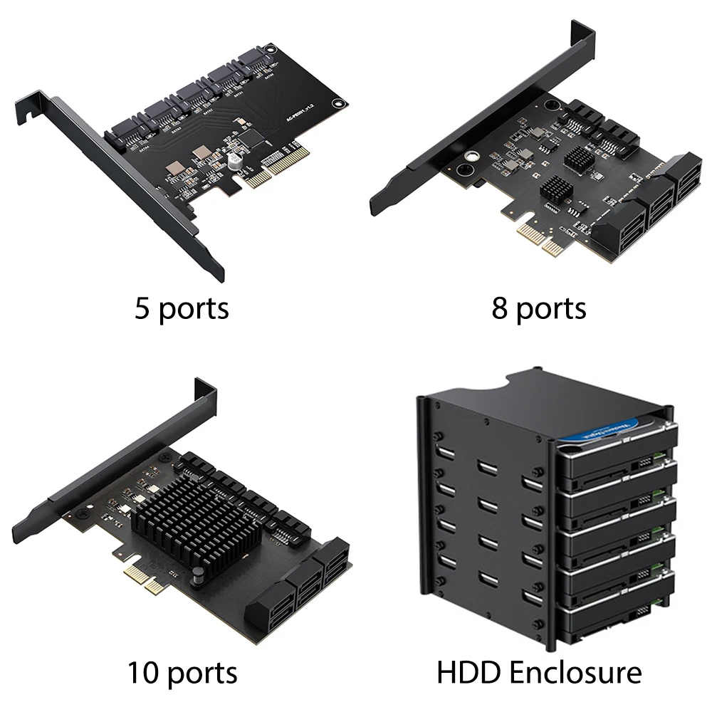 Плата расширения PCI E на SATA 8/10 5/3 0 портов 6 Гбит/с X4|Компьютерные кабели и разъемы| |