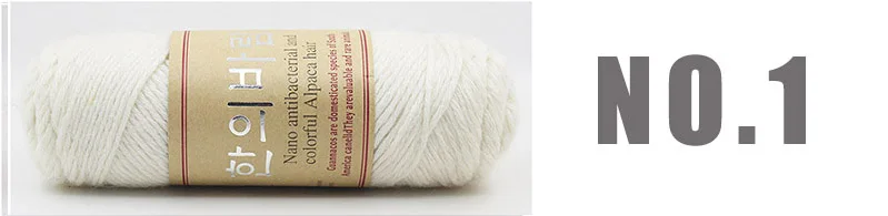 NO1 White yarn 500 г/лот, высокое качество, Шерсть альпака, толстая пряжа, ручная вязка, натуральная норка, кашемир, пряжа, мериносовая шерсть, толстая пряжа, ручная вязка, Kn - Цвет: NO1 White yarn