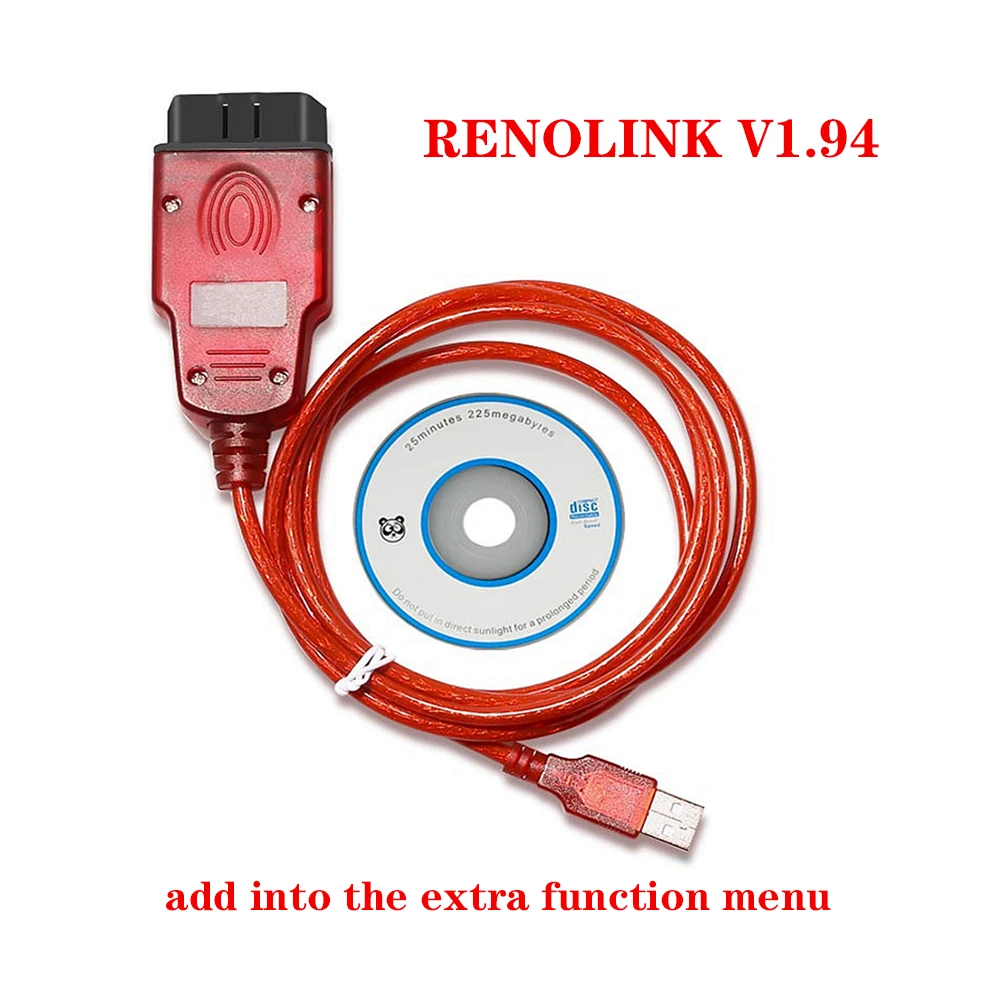 Newest Renolink V1.99 OBD2 ECU Programmer USB Diagnostic Interface Cable For Renault Dacia Vehicles Key Coding High Quality