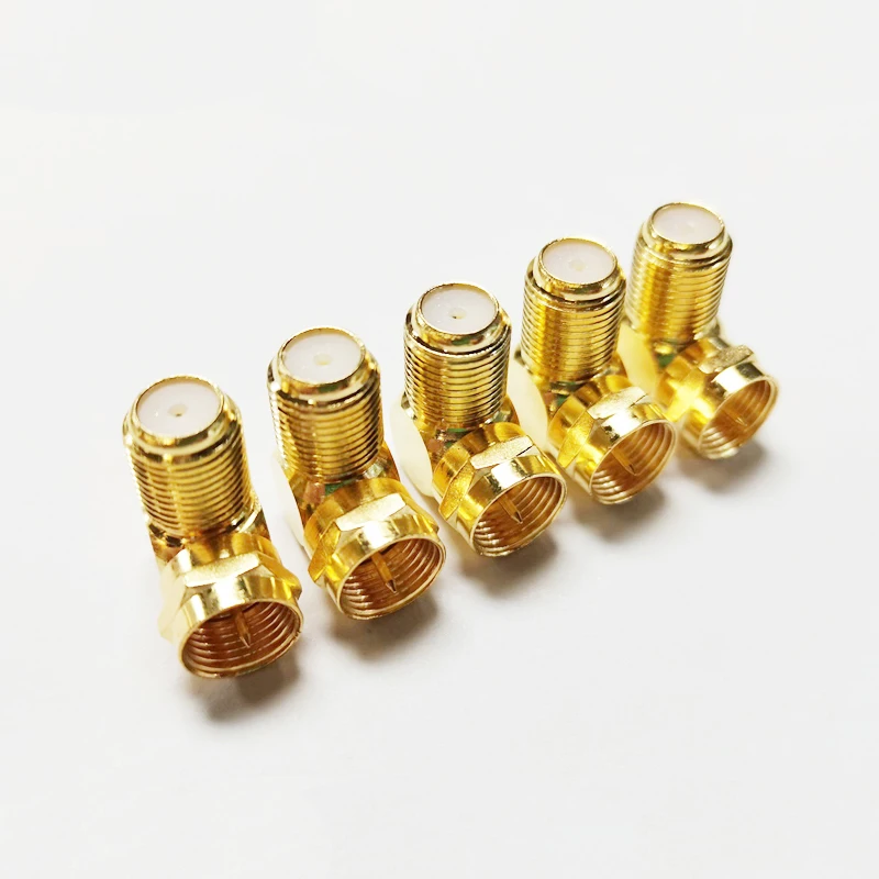 Высококачественные прямые Угловые F-тип F штекер-F гнездо 90 градусов коаксиальные