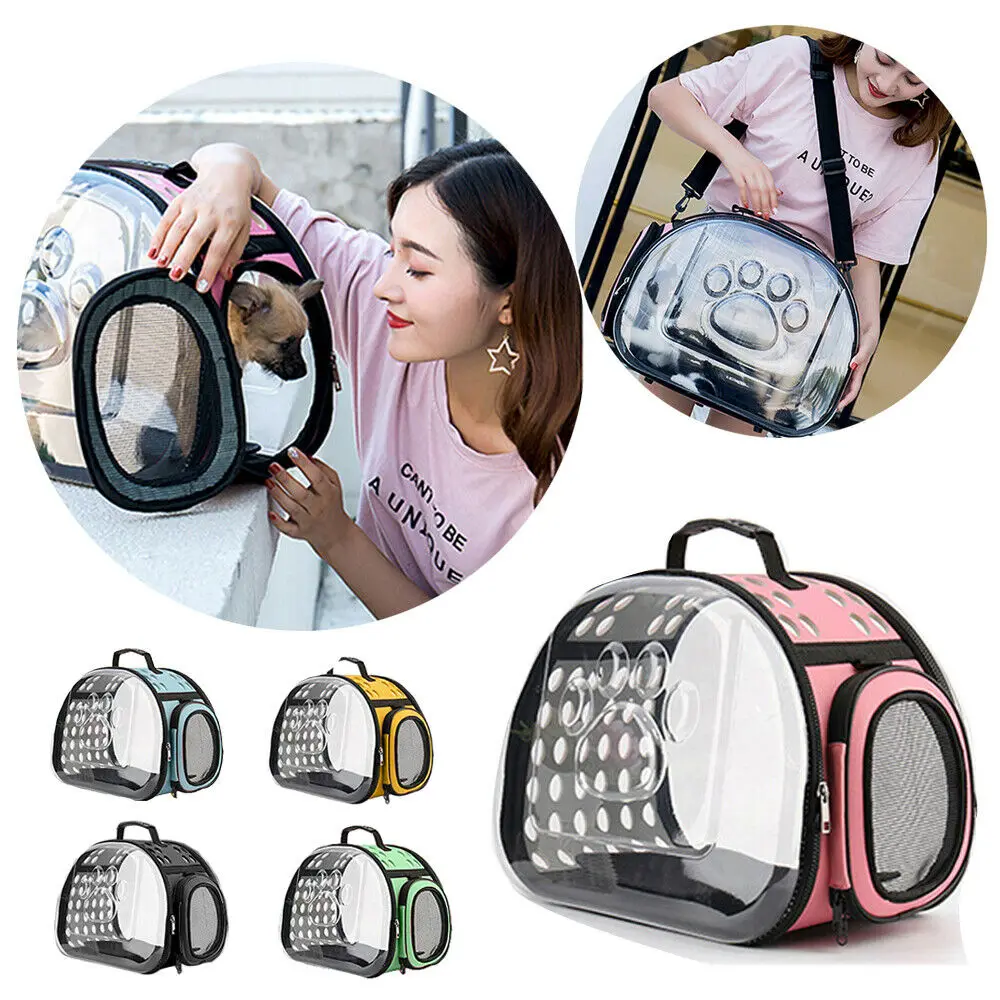 

Portable Foldable Pet Dogs Cat Shoulder Bag Transparent Cat Carrying Bag Pet Carrier Bag Handbag Puppy Carrier Shoulder Bag