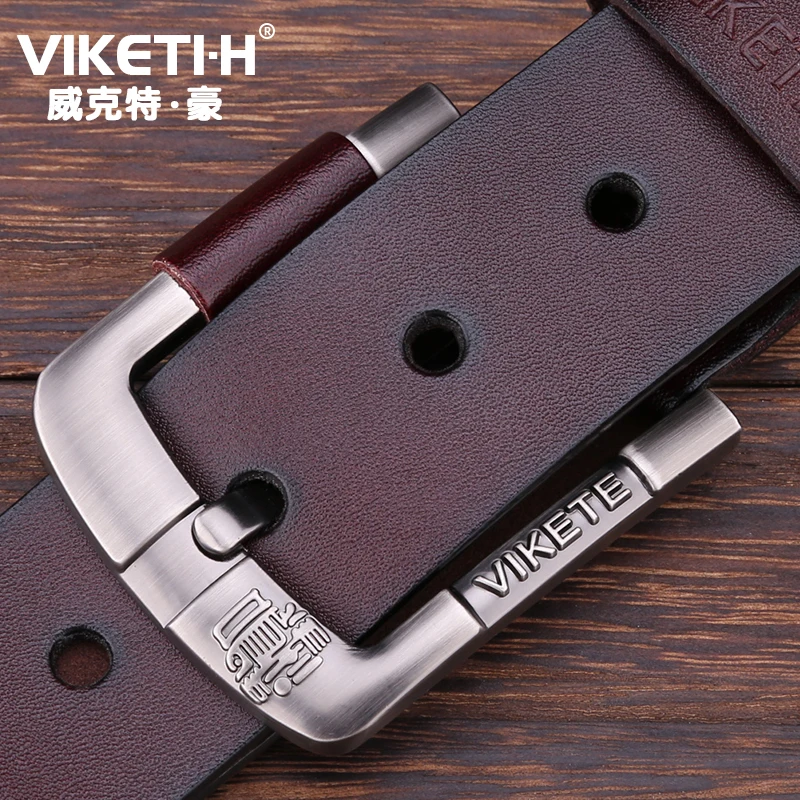 Ремень мужской из натуральной воловьей кожи однотонный пояс с простой пряжкой