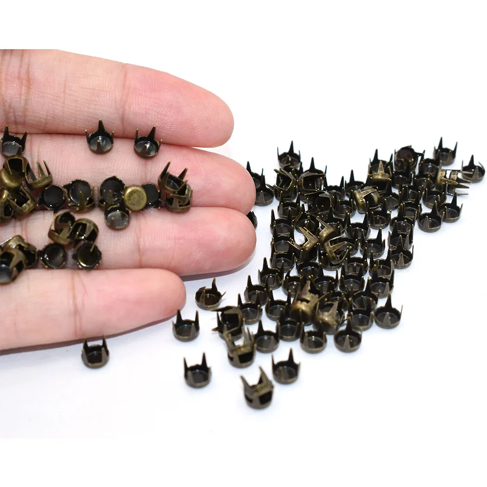 Античные бронзовые круглые плоские заклепки 4 конические шипы головки для