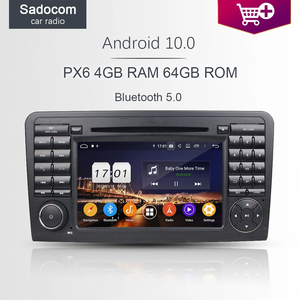 Автомагнитола PX6 Android 10 0 4 Гб ОЗУ 64 ПЗУ 8 ядерный автомобильный DVD плеер для Benz W164 ML300