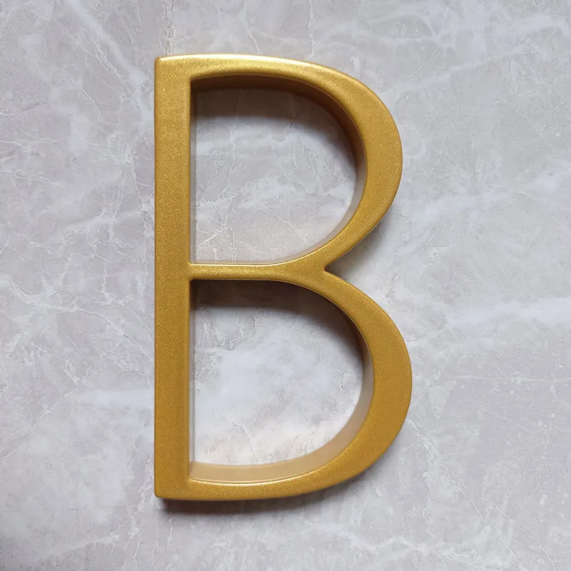 

125mm Golden Floating Modern House Number Gold Door Home Address Numbers for House Digital Outdoor Sign Plates 5 In. #B