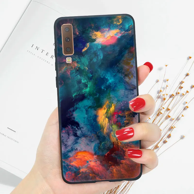 Мягкий ТПУ чехол для samsung A7 чехол силиконовый глянцевый яркий чехол для samsung Galaxy A5 A6 A8 Plus чехол - Цвет: OO1