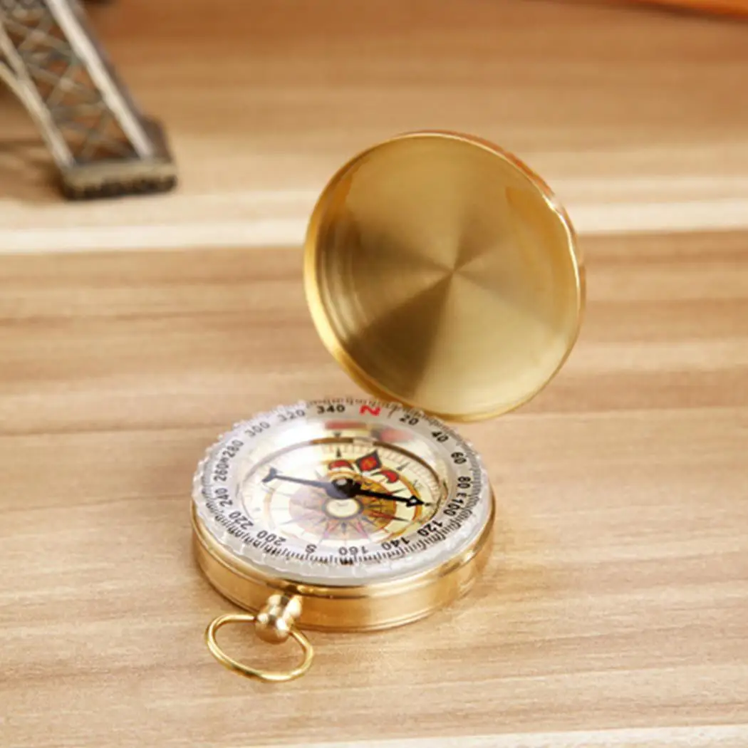 Портативный мини компас открытый многофункциональный металлический